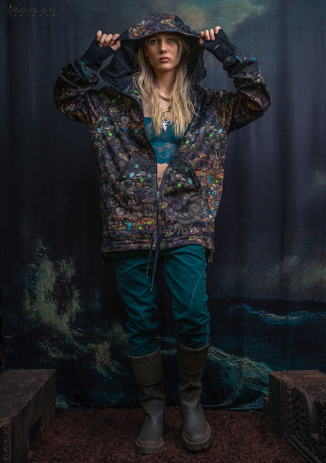 Hoodie Men NEPTUNE / Cotton Fleece - PSYCHEDELIKA GALACTIKA